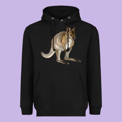 Hand Drawn Wallaby Animal Heavyweight Hoodie Designed By Lillyallendesigns