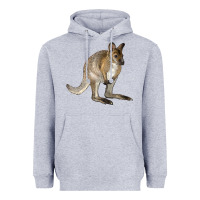 Heather Grey Hand Drawn Wallaby Animal Heavyweight Hoodie - LillyAllenDesigns