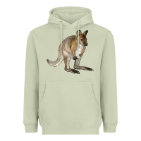 Matcha Hand Drawn Wallaby Animal Heavyweight Hoodie - LillyAllenDesigns