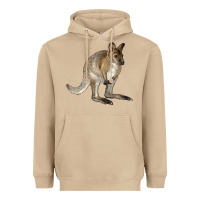 Mushroom Hand Drawn Wallaby Animal Heavyweight Hoodie - LillyAllenDesigns