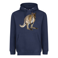 Navy Hand Drawn Wallaby Animal Heavyweight Hoodie - LillyAllenDesigns