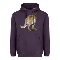 Plum Hand Drawn Wallaby Animal Heavyweight Hoodie - LillyAllenDesigns