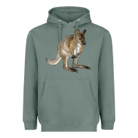Sage Hand Drawn Wallaby Animal Heavyweight Hoodie - LillyAllenDesigns