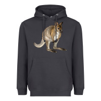 Smoke Hand Drawn Wallaby Animal Heavyweight Hoodie - LillyAllenDesigns
