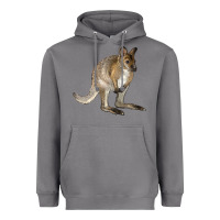 Storm Hand Drawn Wallaby Animal Heavyweight Hoodie - LillyAllenDesigns