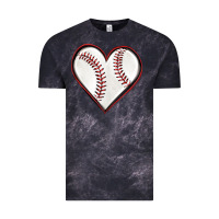 Cloud Black baseball heart Vintage Tee - texasbilliewilder