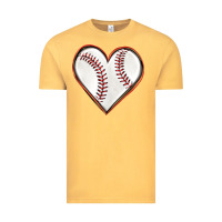 Vintage Mustard baseball heart Vintage Tee - texasbilliewilder