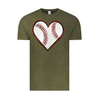 Vintage Olive baseball heart Vintage Tee - texasbilliewilder