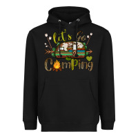 Black let's go camping Heavyweight Hoodie - BarkalooDesign