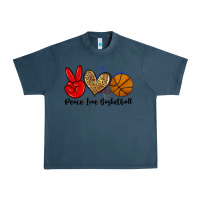 Midnight Navy peace love basketball Urban Heavy Tee - Zillion Design Studio