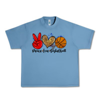 Pebble Blue peace love basketball Urban Heavy Tee - Zillion Design Studio