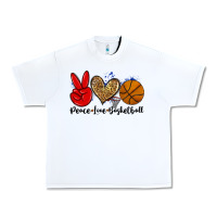 White peace love basketball Urban Heavy Tee - Zillion Design Studio
