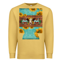 Antique Gold mom hereford cattle sunflowers on tooled leather regular can cooler Premium Sweatshirt - BarkalooDesign
