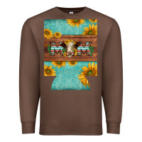 Chestnut mom hereford cattle sunflowers on tooled leather regular can cooler Premium Sweatshirt - BarkalooDesign