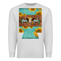 Dove Grey mom hereford cattle sunflowers on tooled leather regular can cooler Premium Sweatshirt - BarkalooDesign