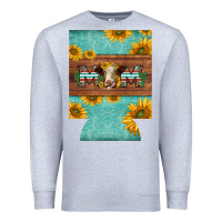 Heather Grey mom hereford cattle sunflowers on tooled leather regular can cooler Premium Sweatshirt - BarkalooDesign