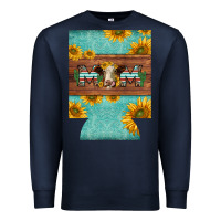 Navy mom hereford cattle sunflowers on tooled leather regular can cooler Premium Sweatshirt - BarkalooDesign