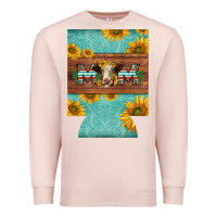 Pale Pink mom hereford cattle sunflowers on tooled leather regular can cooler Premium Sweatshirt - BarkalooDesign