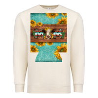 Sandshell mom hereford cattle sunflowers on tooled leather regular can cooler Premium Sweatshirt - BarkalooDesign
