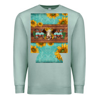 Seafoam mom hereford cattle sunflowers on tooled leather regular can cooler Premium Sweatshirt - BarkalooDesign