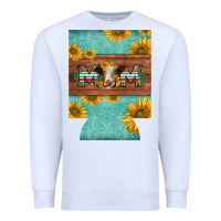 White mom hereford cattle sunflowers on tooled leather regular can cooler Premium Sweatshirt - BarkalooDesign