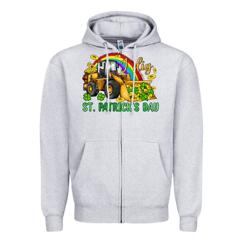 I Dig St Patrick S Day Bulldozer Zipper Hoodie by JahusDesignShop | Teevron