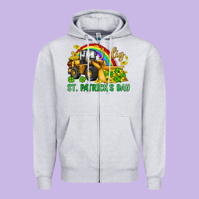 I Dig St Patrick S Day Bulldozer Zipper Hoodie Designed By Jahusdesignshop