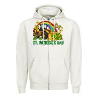 Oatmeal Heather i dig st patrick s day bulldozer Zipper Hoodie - JahusDesignShop