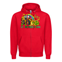 Red i dig st patrick s day bulldozer Zipper Hoodie - JahusDesignShop