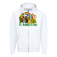 White i dig st patrick s day bulldozer Zipper Hoodie - JahusDesignShop