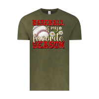 Vintage Olive baseball is my favorite season Vintage Tee - texasbilliewilder