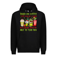 Black christmas characters coffee cups Premium Hoodie - MaliasSmallBusiness
