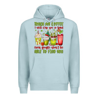 Blue Mist christmas characters coffee cups Premium Hoodie - MaliasSmallBusiness