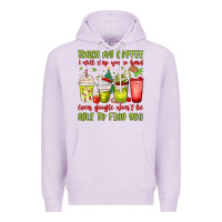Lilac christmas characters coffee cups Premium Hoodie - MaliasSmallBusiness