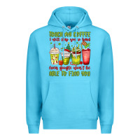 Ocean Blue christmas characters coffee cups Premium Hoodie - MaliasSmallBusiness