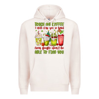 Pale Pink christmas characters coffee cups Premium Hoodie - MaliasSmallBusiness
