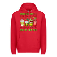 Red christmas characters coffee cups Premium Hoodie - MaliasSmallBusiness