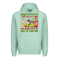 Seafoam christmas characters coffee cups Premium Hoodie - MaliasSmallBusiness
