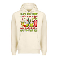 Tofu christmas characters coffee cups Premium Hoodie - MaliasSmallBusiness