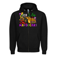 Black i dig mardi gras bulldozer Zipper Hoodie - JahusDesignShop