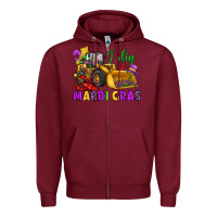 Burgundy i dig mardi gras bulldozer Zipper Hoodie - JahusDesignShop