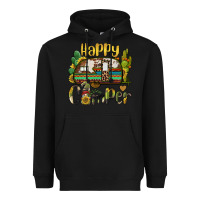 Black happy camper caravan and gnome Heavyweight Hoodie - BarkalooDesign