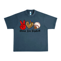 Midnight Navy peace love baseball Urban Heavy Tee - Zillion Design Studio