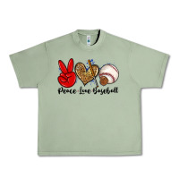 Oil Green peace love baseball Urban Heavy Tee - Zillion Design Studio