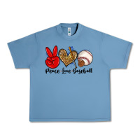 Pebble Blue peace love baseball Urban Heavy Tee - Zillion Design Studio