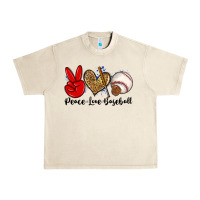 Sandshell peace love baseball Urban Heavy Tee - Zillion Design Studio
