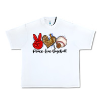 White peace love baseball Urban Heavy Tee - Zillion Design Studio