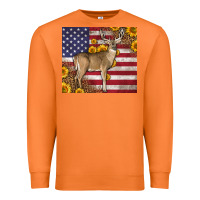 Carrot Western American Flag And Deer Premium Sweatshirt - LillyAllenDesigns