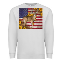 Dove Grey Western American Flag And Deer Premium Sweatshirt - LillyAllenDesigns