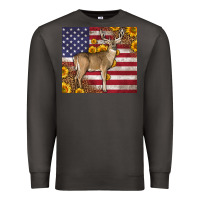 Smoke Western American Flag And Deer Premium Sweatshirt - LillyAllenDesigns